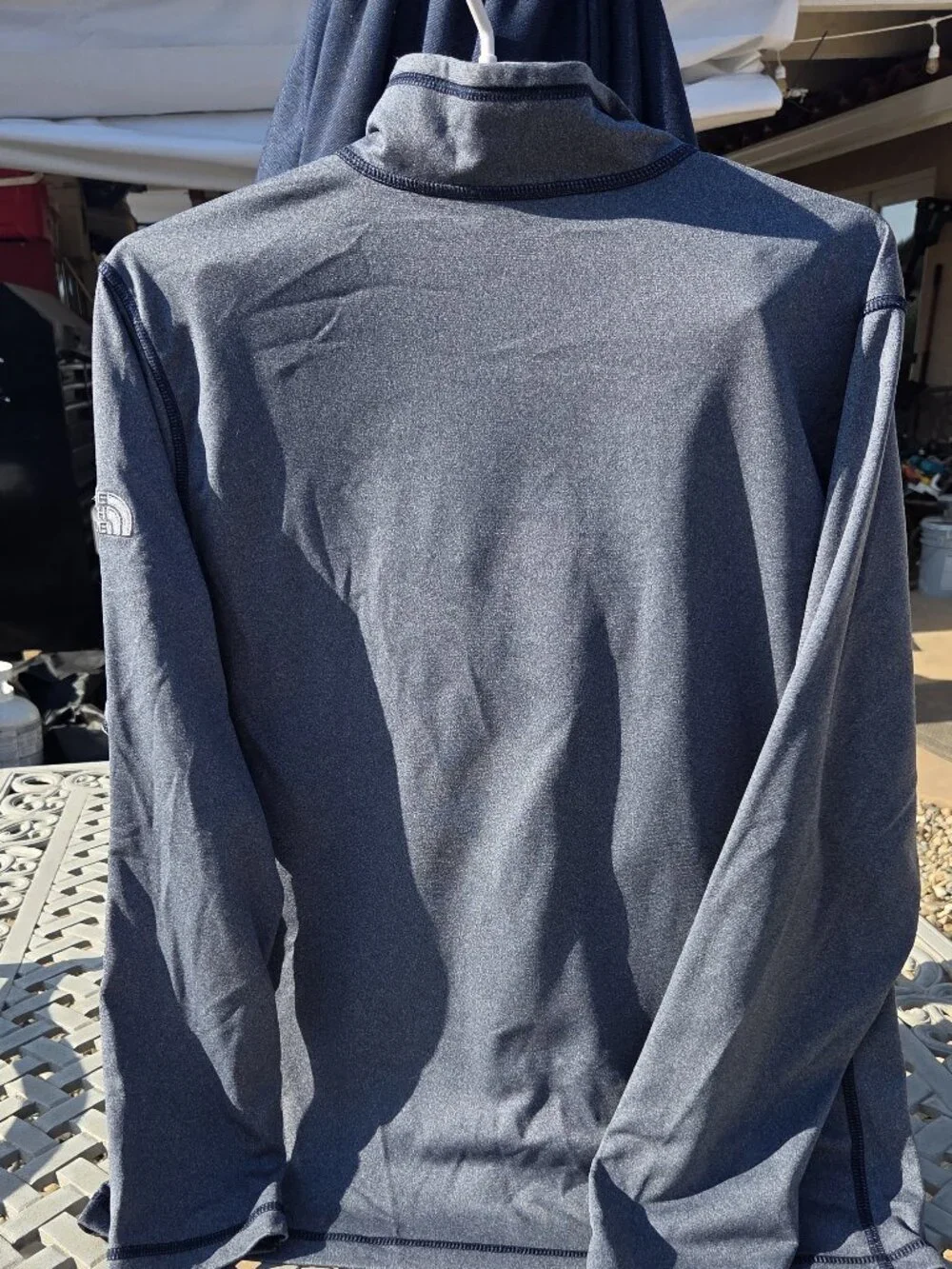 North Face Sweater Mens Med Gray Tech 1/4 Zip Pullover Athletic